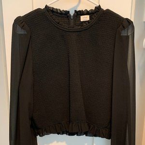 Aritzia Wilfred Tempest Blouse (Black)